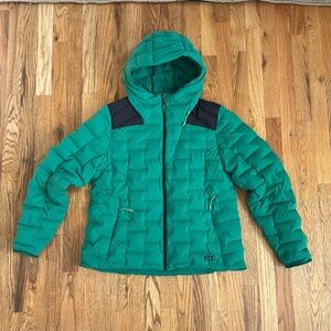 Stio Skillet Stretch Down Hooded Jacket - Green - Womens Size Large